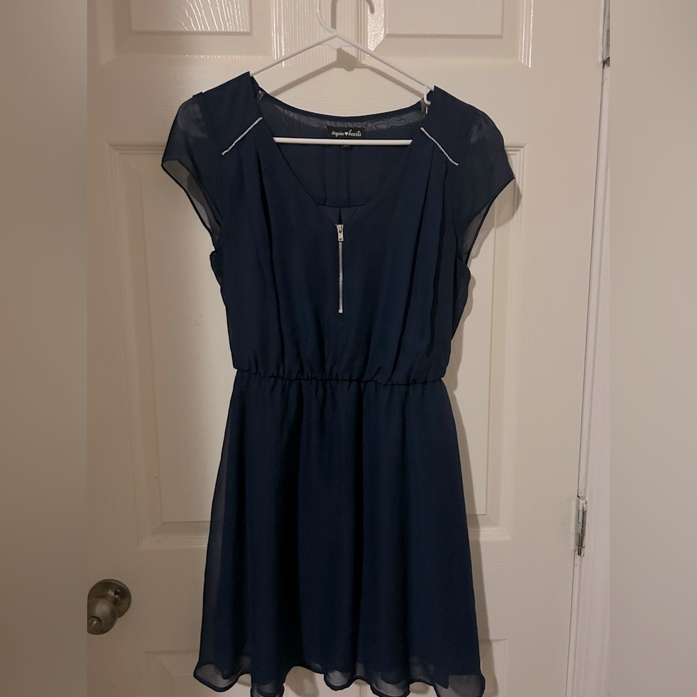 Navy Blue Dress with zipper